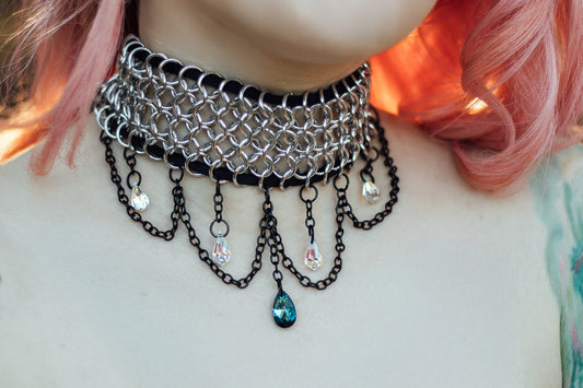 Chainmail Choker with Swarovski Crystals