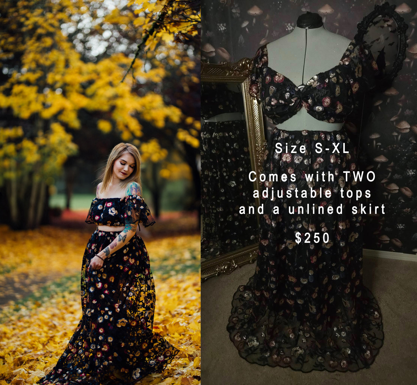 Dark Floral Two Piece