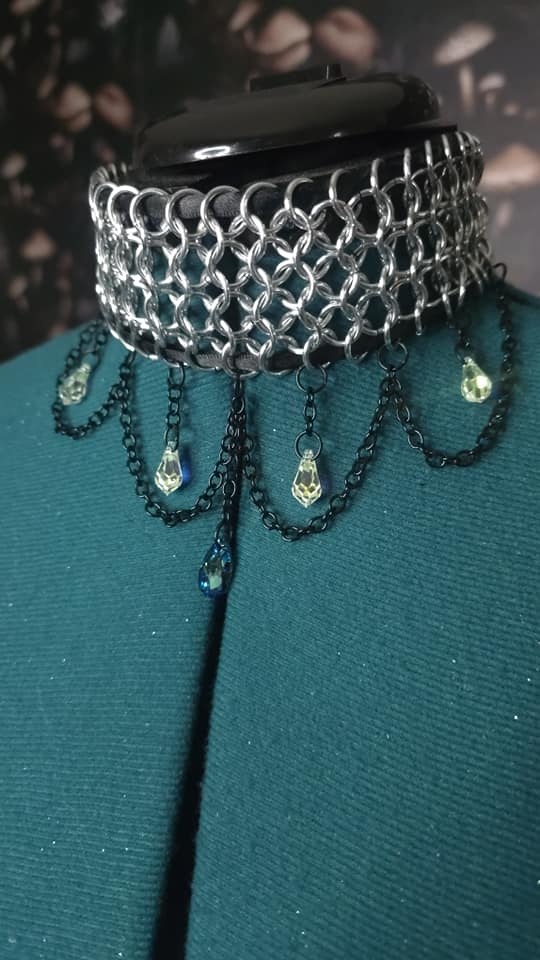 Chainmail Choker with Swarovski Crystals