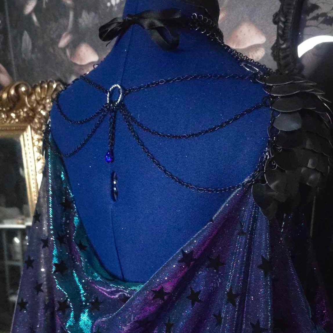 Celestial Dual Tone Cape Detachable with Scalemail & Chains