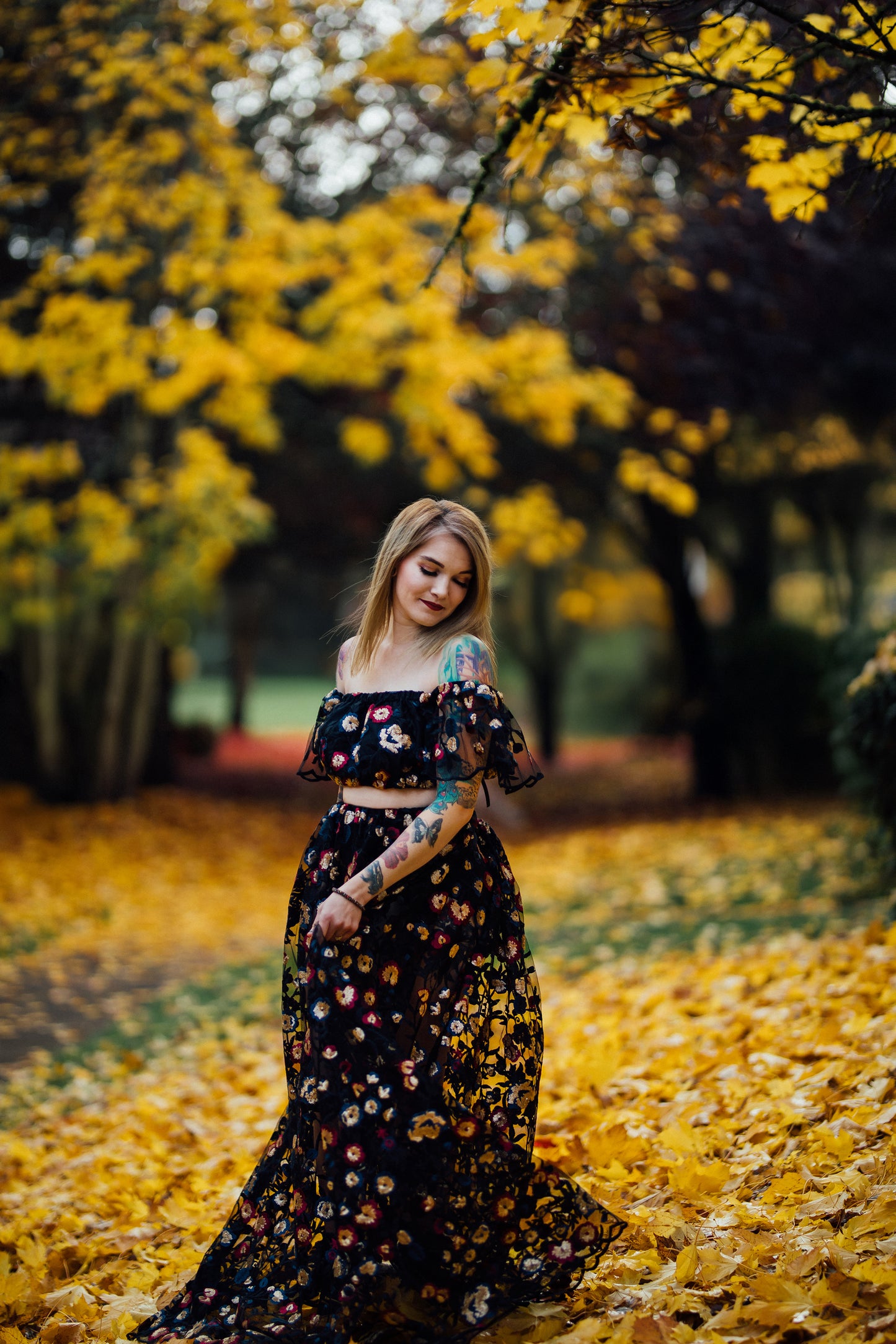 Dark Floral Two Piece