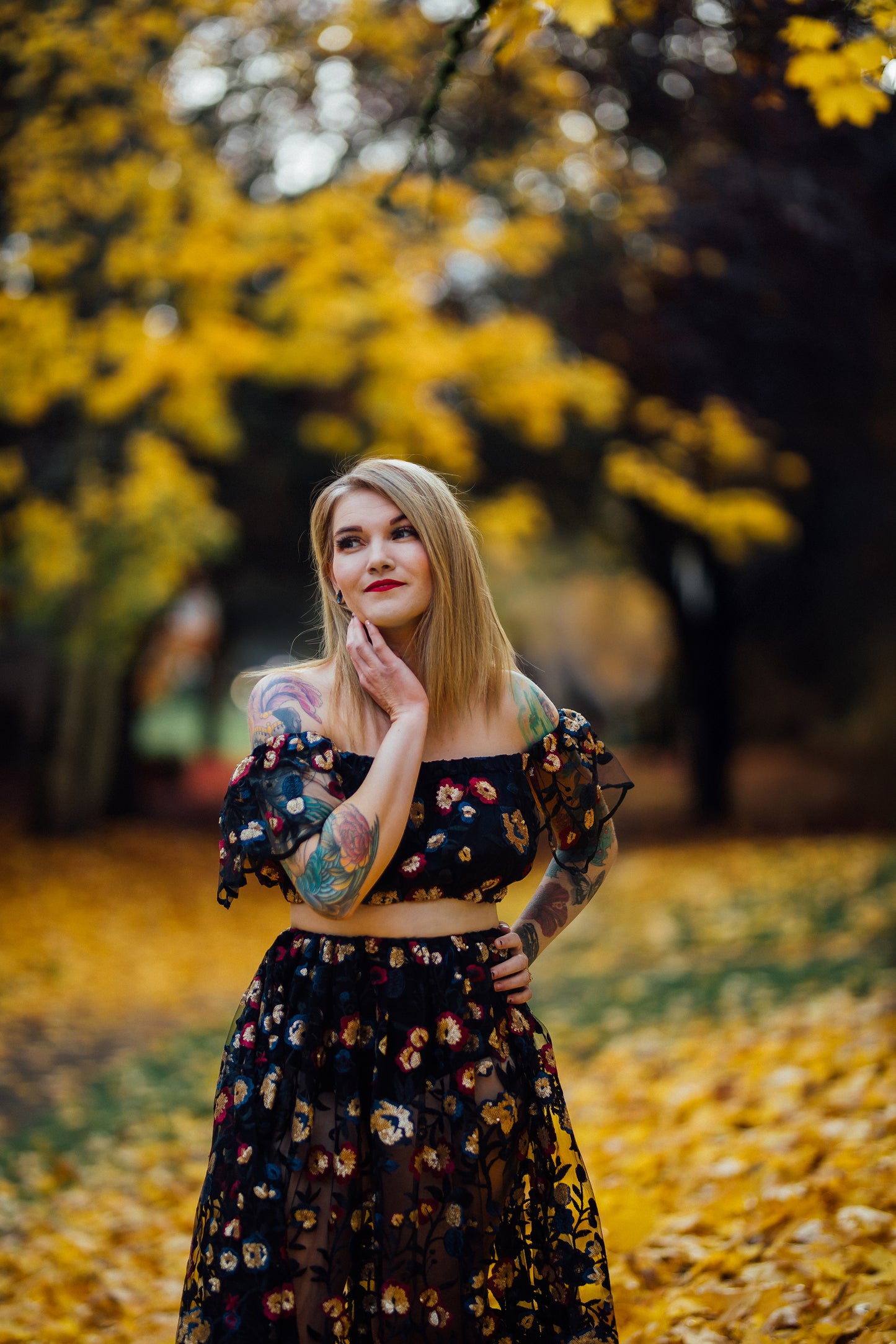 Dark Floral Two Piece